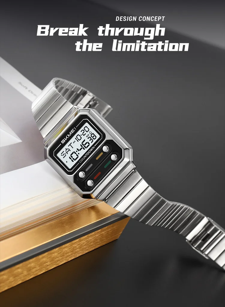 Luxury Waterproof Shockproof Digital Men's Watch Stainless Steel_voghion.com