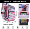 45L 3P Tactical Backpack Hiking Bag Pack Molle Outdoor Backpack Waterproof Climbing Rucksack Camping Hiking Bag Trekking Mochila 2