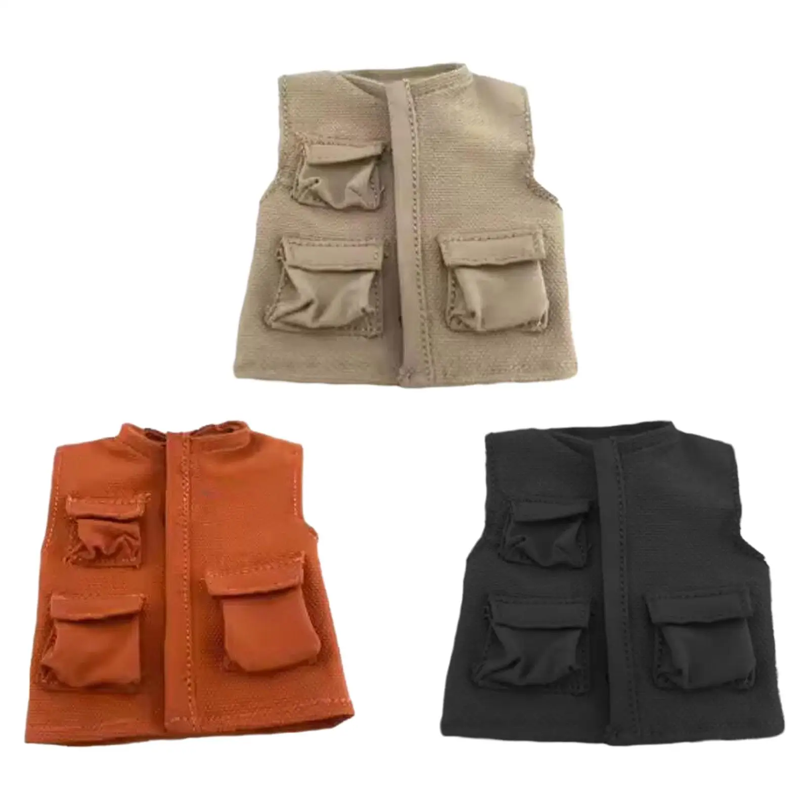 

Миниатюрный костюм жилета с карманами, повседневная мужская одежда 1:12, Женская фигурка, 6-дюймовая фигурка, аксессуары для кукол BJD