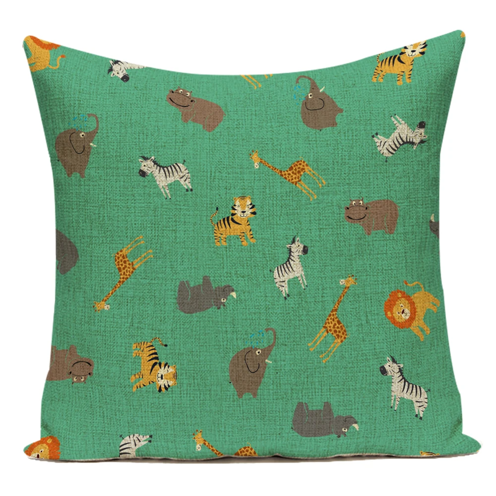 

Seat Back Cover Home Decor Cartoon Animal Print Pillow Case Velvet Cushion Cover 45x45cm Decorative Sofa Nordic Office New E2284