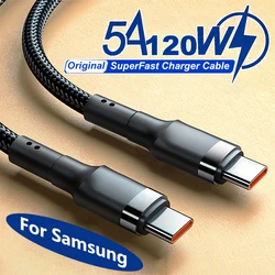 PD 120W Super Charging For Samsung S24 S23 USB C TO USB Type C Cable For iPhone 15 Plus Pro Max Xiaomi 11 4.0 Quick Fast Charger