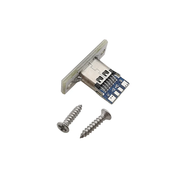 Гнездовой разъем USB Type C 2  4 Pin для пайки, гнездо для ремонта «сделай сам», зарядный порт типа C, переходник с винтовым фиксированным креплением (art.: 3920c4e33ad9f) - 3920c4e33ad9f