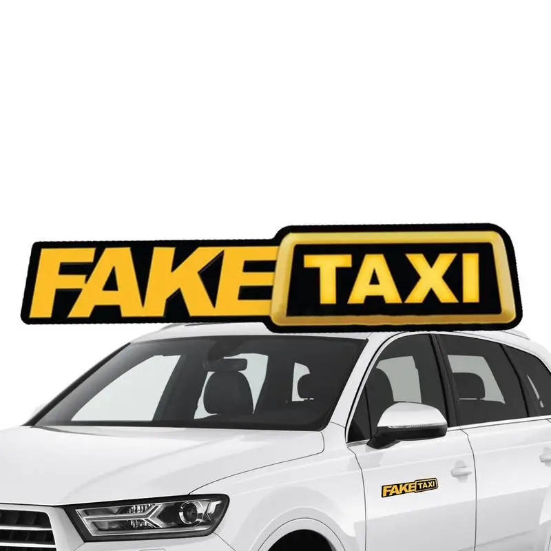 Falso Taxi Car Sticker Auto Falso Taxi Logo Sticker Adesivo Decorativo Multiuso Per Veicoli Moto Pareti Computer