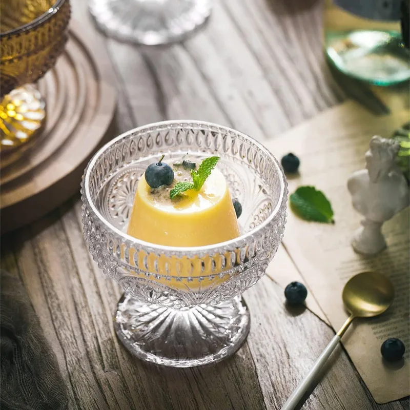 6 Pack Glass Dessert Bowls, 10 oz Mini Trifle Bowls, Glass Serving Bowls for Ice Cream, Fruit, Pudding, Snack, Cereal, Nuts