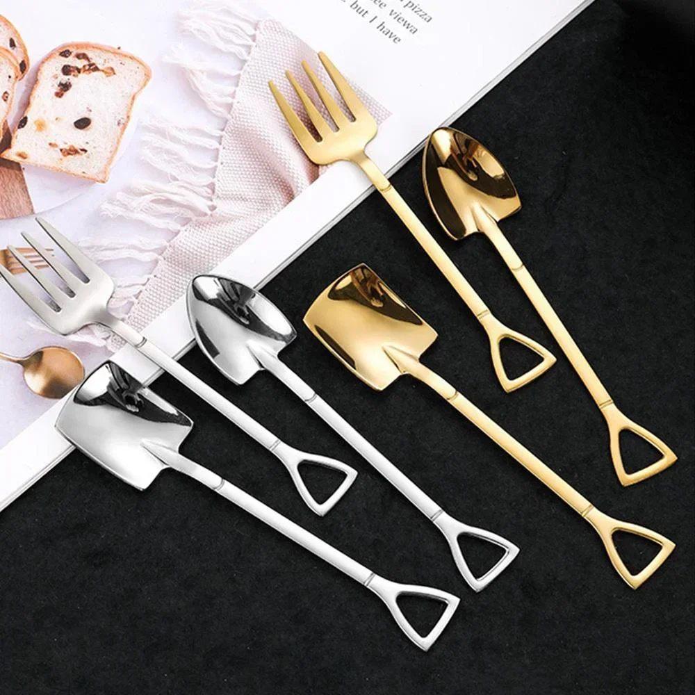 Stainless Steel Cutlery Set Vintage Coffee Scoop Ice Cream Fork