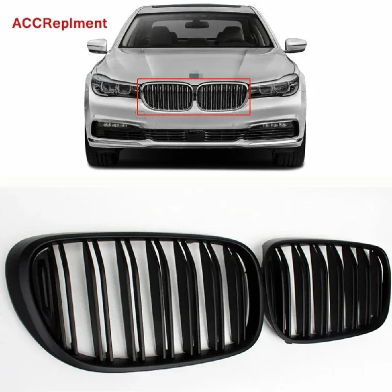 

Carbon For BMW 7 series G11 G12 G13 2016-2020 Car Front Bumper Grilles Racing Grill Kidney Dual Line Grills Gloss Black Grille