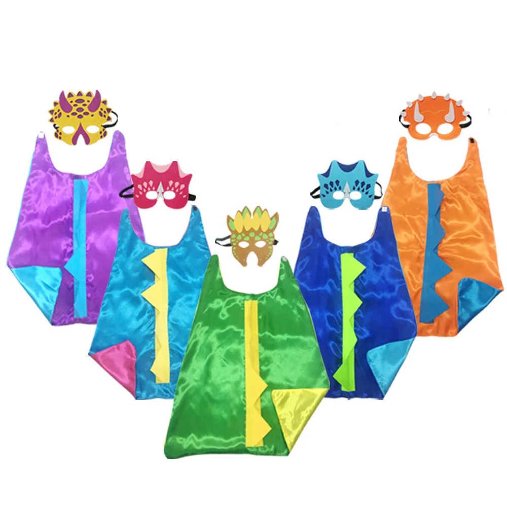 Halloween Costume For Boys and Girls Dinosaur Costume Superhero Cape with Matching Gloves Anime Costumes superhero cosplay costume kids cosplay costume superhero capes