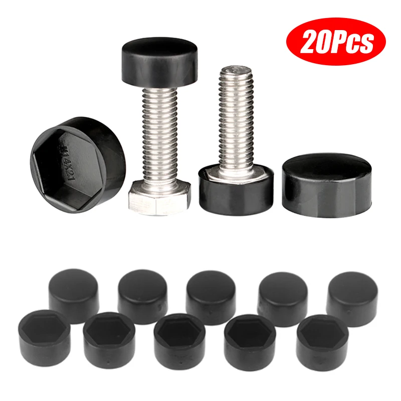 Porca hexagonal cabeça plana tampa protetora de plástico parafuso hexagonal externo tampa decorativa de cabeça baixa capa à prova de poeira