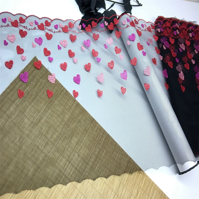 Lace Fabric Lace Garment Accessories Lace Sewing Supplies Lace Accessories Lace Sewing Accessories Clothing Craft Accessories Nude Embroidery Lace Fabrics DIY Bra Needle Work Accessories Black Mesh Embroidered Lace For Dress Sewing Crafts