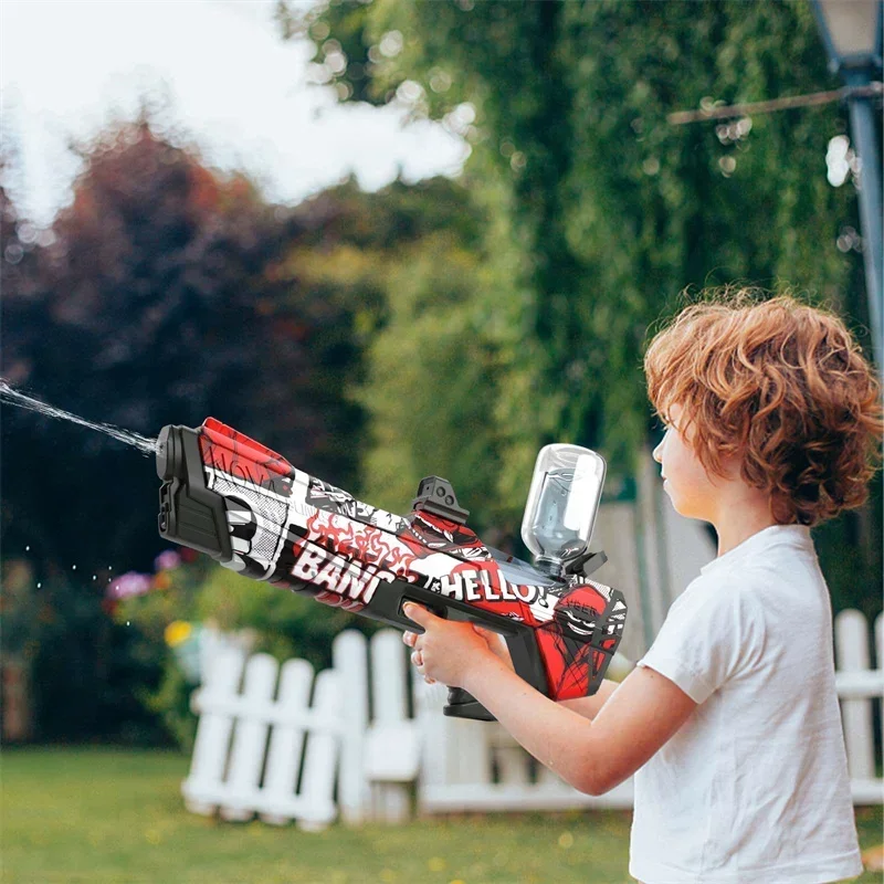 Electric Water Gun Water Absorption Big Capacity Spray Blaster shooting Pistol Guns Summer Pool Outdoor Toys for Kids Boys water guns