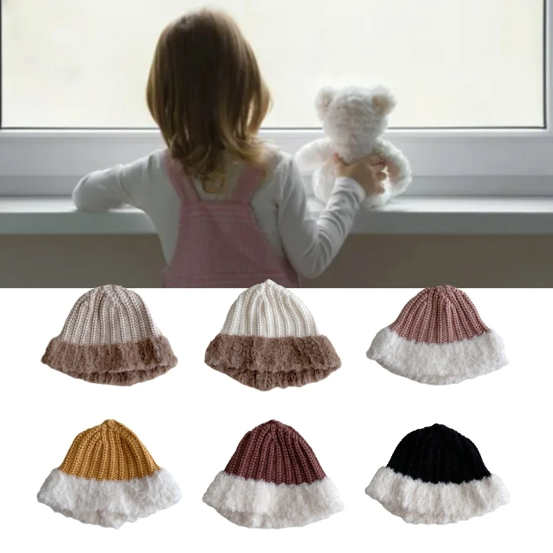 Baby Bonnet Cap Newborn Baby Infant Beanie Cap Crochet Knitted Hat Winter Warm Hat for Boy Girl Child Breathable Hat