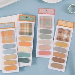 Bloc notes de couleur à carreaux, 120 feuilles de papier à notes simples, étiquettes autocollantes, pour Index de Page, matériel de décoration, pour bricolage, Kawaii 