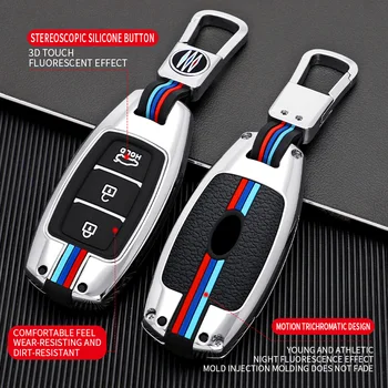 Coperture della copertura della cassa chiave a distanza dell'automobile della lega per Hyundai i30 ix25 Elantra KONA Solaris Azera Grandeur Ig TM Accent Santa Fe palizzata - Coperture della copertura della cassa chiave a distanza dell automobile della lega per Hyundai i30
