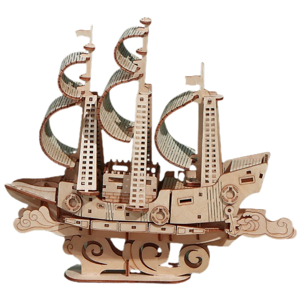 

Three-dimensional Wooden Sailboat Toy Child Woody Model Boats Build Adults 3d Puzzle