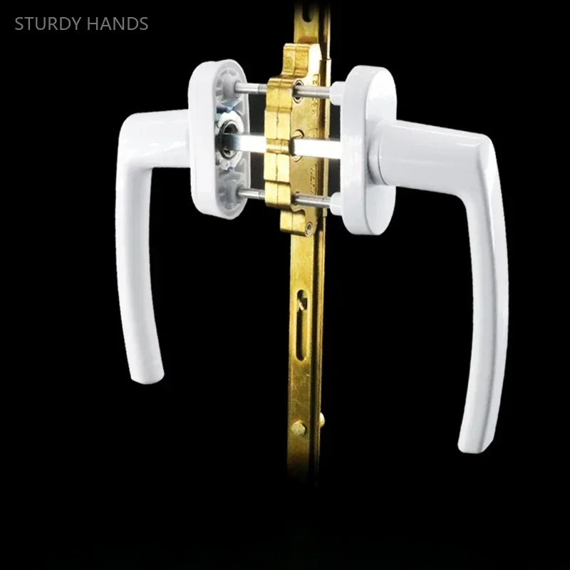 Door Lock 1 Set of Zinc Alloy Plastic Steel Door Split Handle Lock Balcony Bathroom Sliding Door Double-sided Transmission Handle