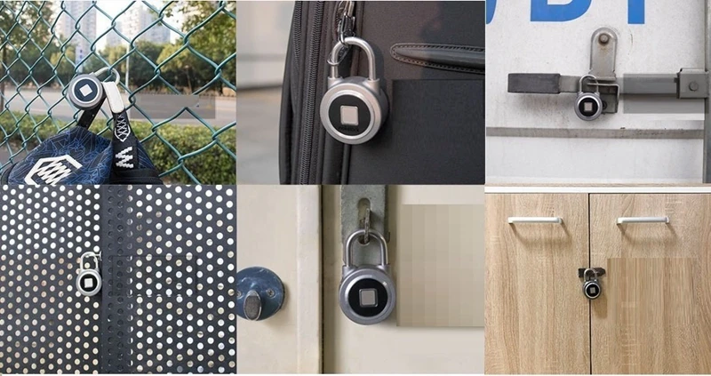 Fingerprint Padlock Metal Security Locker Lock Bluetooth Connection Waterproof Suitable for House Door Backpack Suitcase Bike Gym Office  4