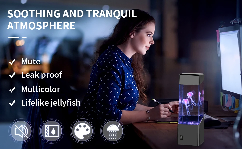 dinosaur light Led Fantasy Jellyfish Lamp Usb/battery Powered Color Changing Jelly/fish/volcanic Lamp Relaxing Mood Night Light Home Decor candle night