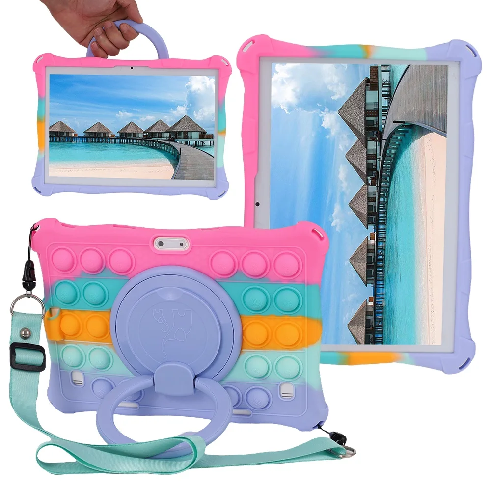 

360° Rotatable Kids Soft Bubble Case For Teclast M20 T20 T10 X10 A10S M30 Kids Soft Silicone Adjustable Stand Cover for 10.1inch