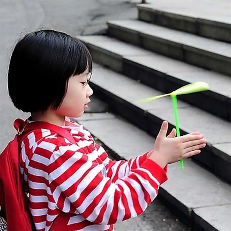 5/30Pcs Plastic Bamboo Dragonfly Shape Hand Push Flying Propeller Outdoor Sports Toy Gift Rotating Flying Arrow Outdoor Games 2