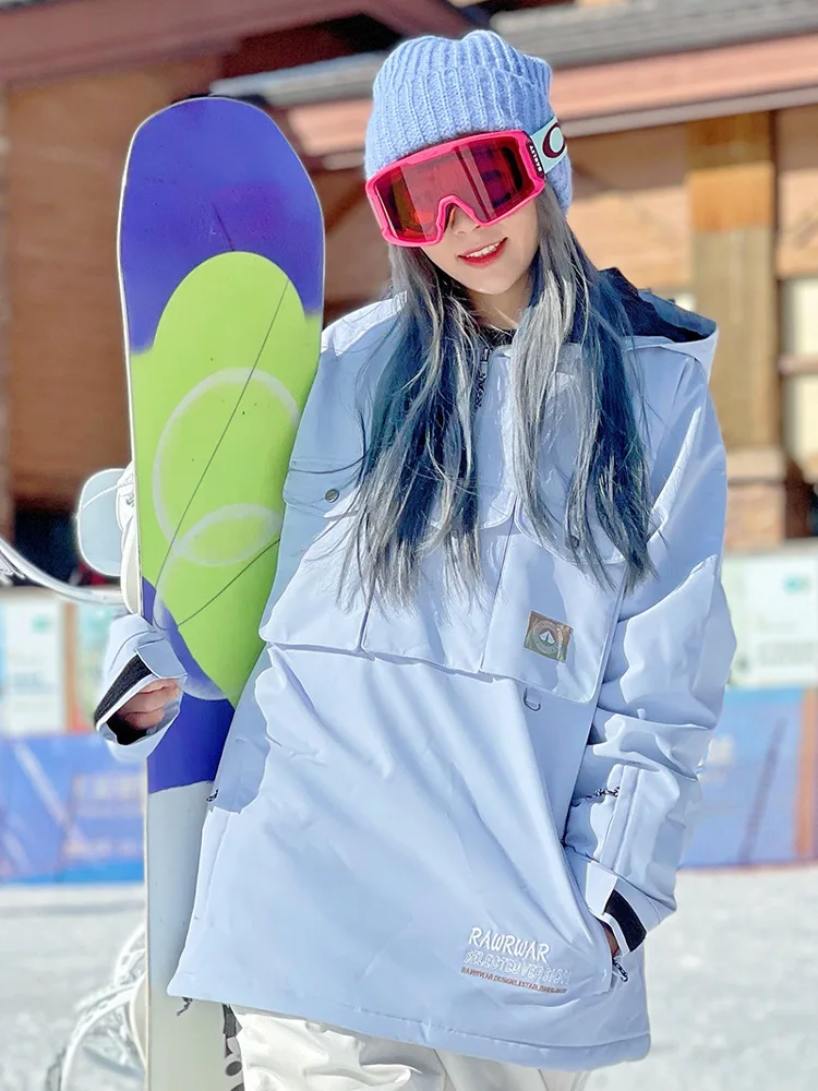 DOOKSNOW Women And Men&lsquo;s Winter Warm Snowboard Fleece-lined Sweatshirt Outdoor Waterproof Breathable Fashion Ski Jacket