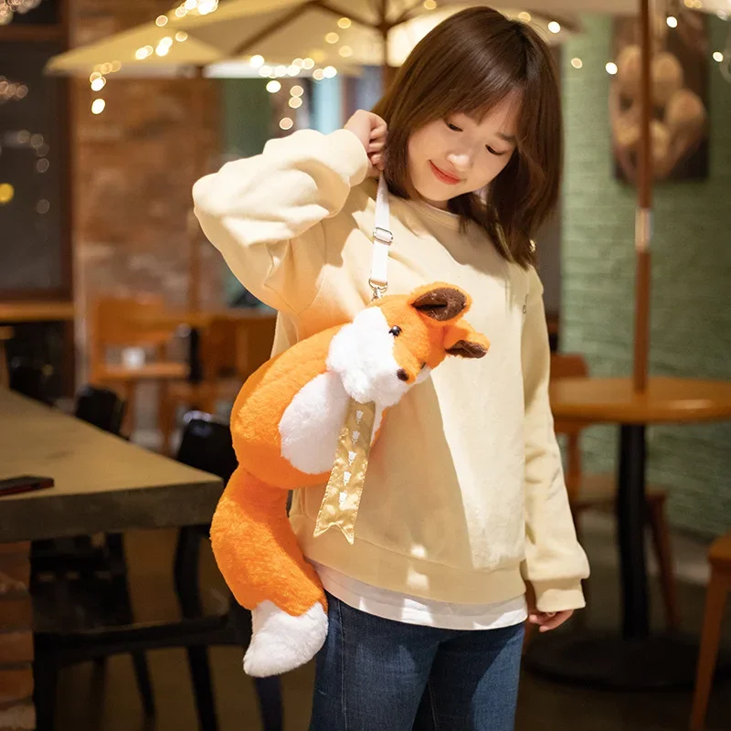 Light Meets Little Fox Plush Backpack Stuffed Animal Fox Shoulder Bag for Children Boy Girl Birthday Christmas Gift
