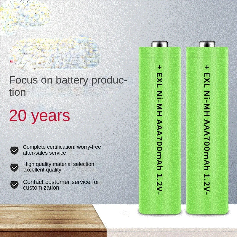 Безртутный и экологически чистый низкий саморазряд AAA800mAh 1,2 V Ni-MH перезаряжаемые батареи