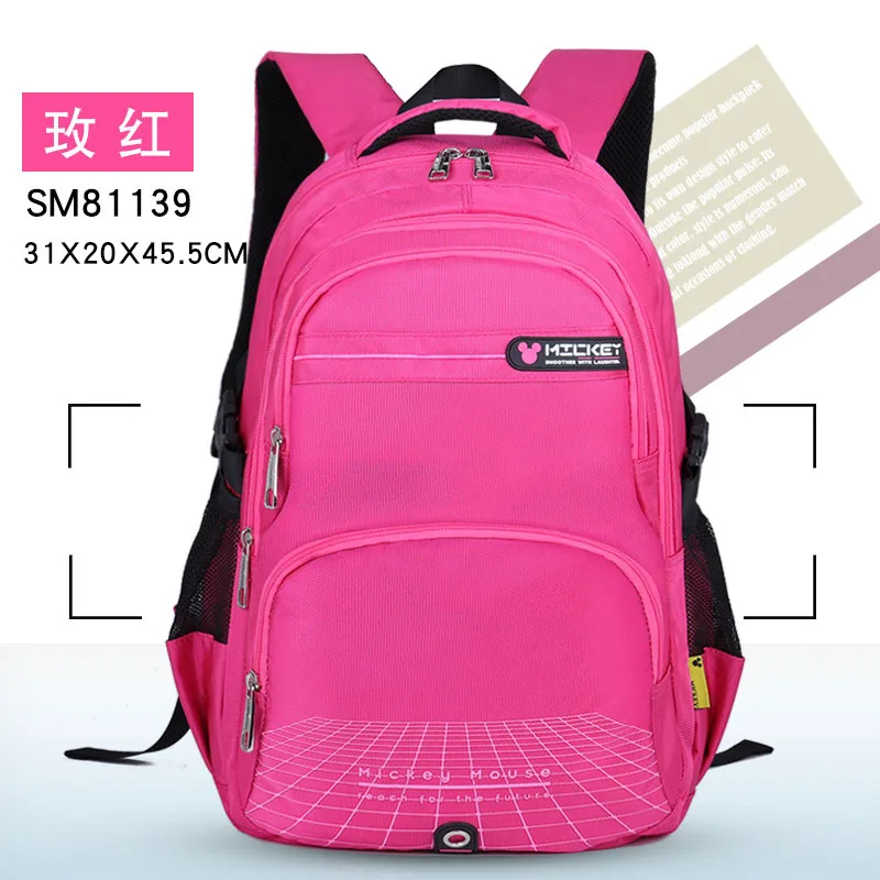 Disney Mickey Minnie School Bags For Boys Girls Primary Middle Student Shoulder Orthopedic Backpack Large Capacity Mochilas