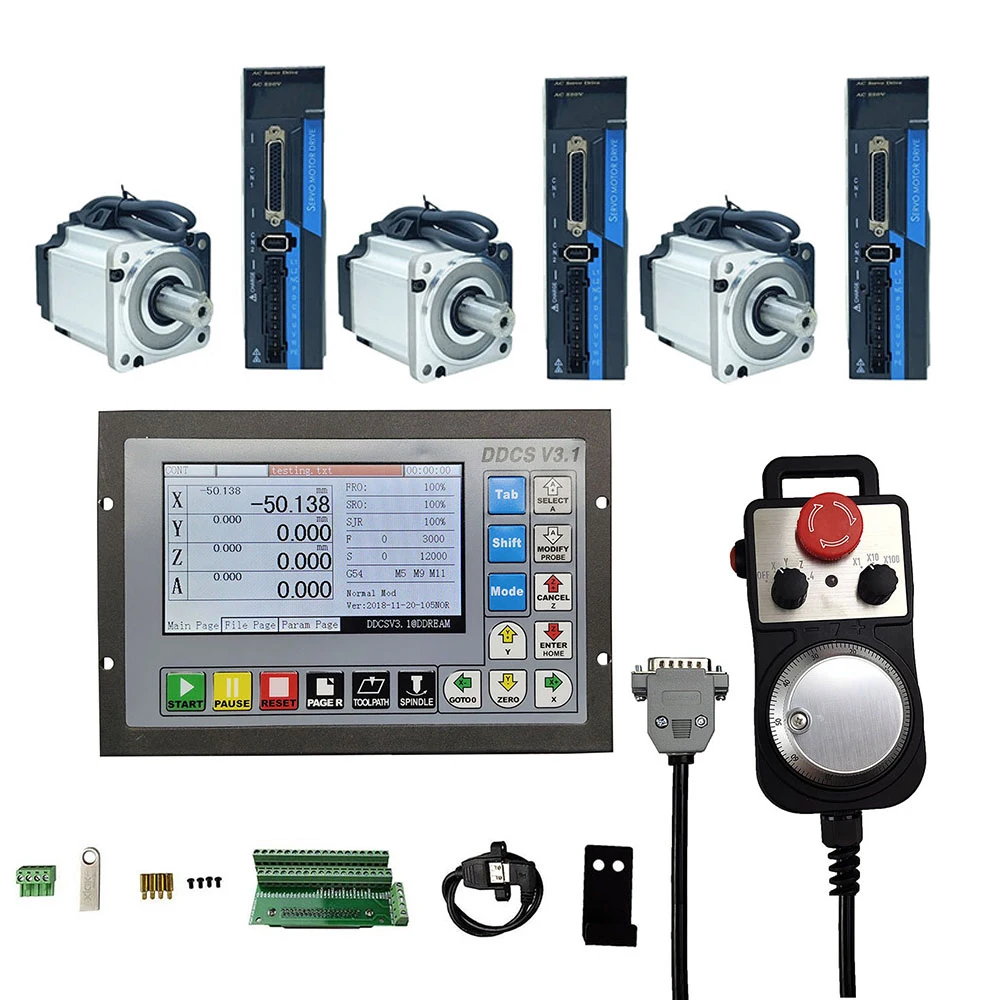 Il Controller Cnc A 3 Assi Ddcsv3.1 220V 750W Kit Di Azionamento Del Servomotore Sistema Di Controllo Della Fresatrice E Dell'Incisione Sostituisce Ma
