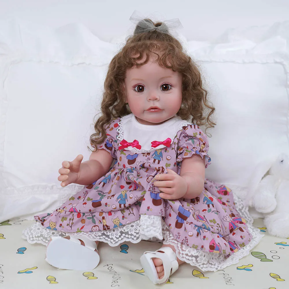 FullVinylSiliconeRebornToddlerDoll56cmLargeDollRebornBabyLifelikeRealisticRealDoll
