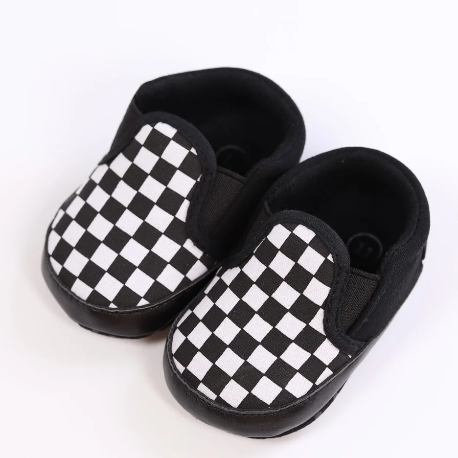 Gender Unisex Baby Toddler Shoes Stylish Plaid Shoes Baby's First Pair of Pre-Step Shoes Comfortable Slip Ons 6