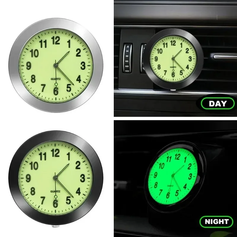 

1PC Vehicle-mounted Electronic Clock Quartz Clock Car Air Outlet Central Control Mini Clock Luminous Digital Electronic Watch