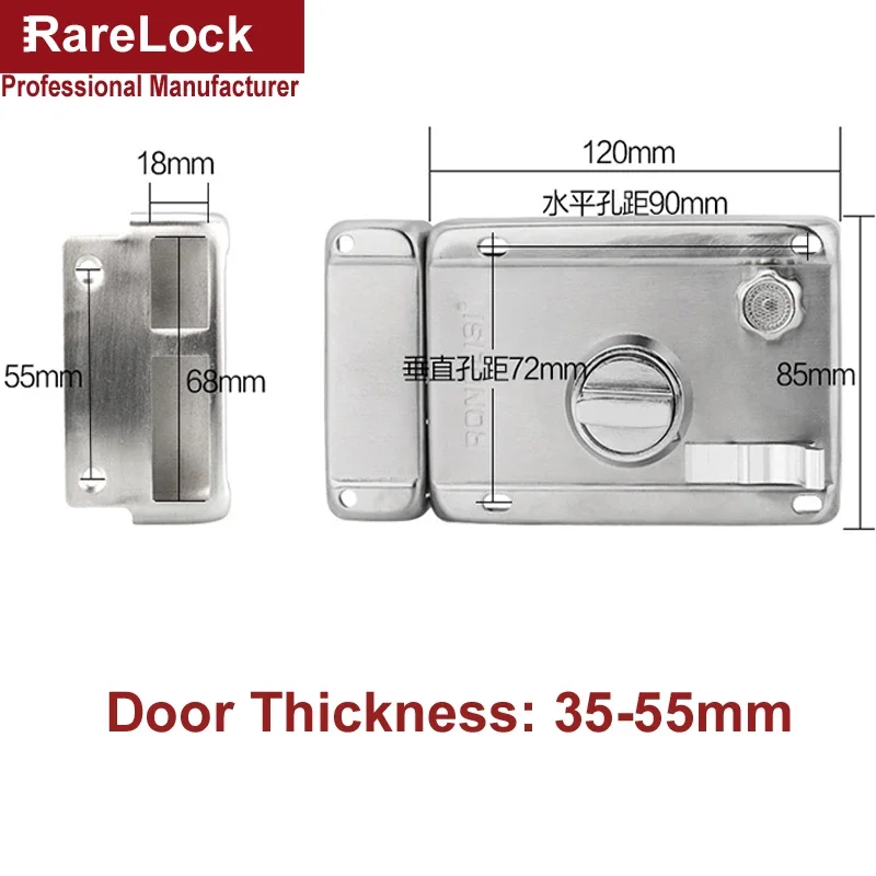 게이트 사무실 여성 가방 상점 도어 하드웨어 홈 보안 DIY Rarelock MS413 H에 대한 키가있는 Deadbolt 도어 잠금 장치