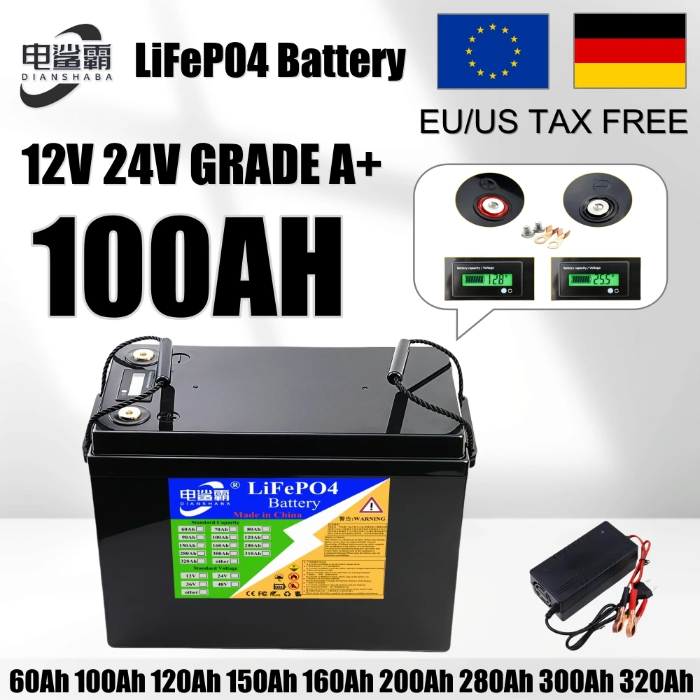 12.8V 24V 320Ah 300Ah 120Ah 200Ah 280Ah LiFePO4 battery pack 12.8V Suitable for RV camping battery pack power tool battery rechargeable battery lifepo4 battery