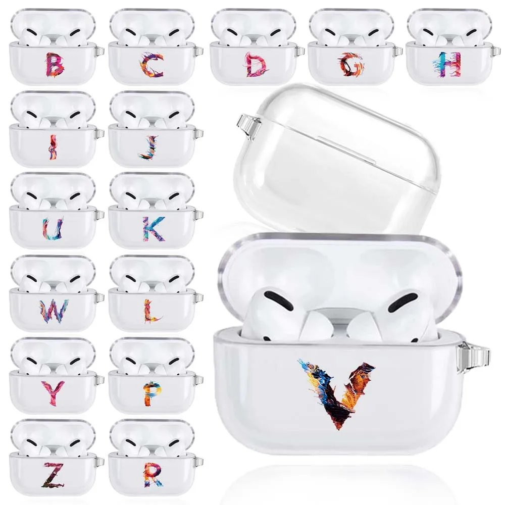 Custodia In Silicone Per Auricolari Per Apple Airpods Pro/Airpods 3Rd Gen Custodia Per Cuffie Bluetooth Antiurto Serie Di Lettere Di Vernice