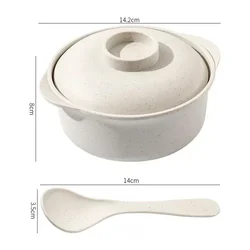 Multi - Use Instant Noodle and Soup Bowl with Lid for Students & Restaurants (White)