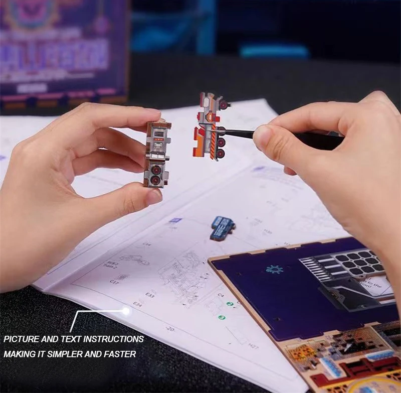 Description Picture 4 of itemNEW Retro Wooden DIY Book Nook Shelf Insert Miniature Kits Cyber City Bookshelf Home Bookend Decoration For Adult Handmade Gifts