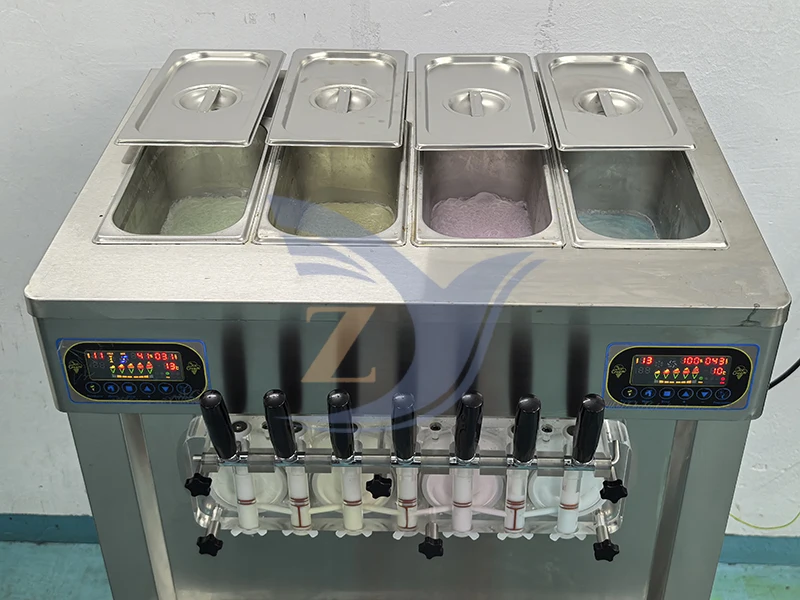 Description Picture 6 of itemIce Cream Machine ZY-370 Soft Maker Seven Flavors Commercial Vertical Automatic Stainless Steel Large Capacity Dessert Snacks