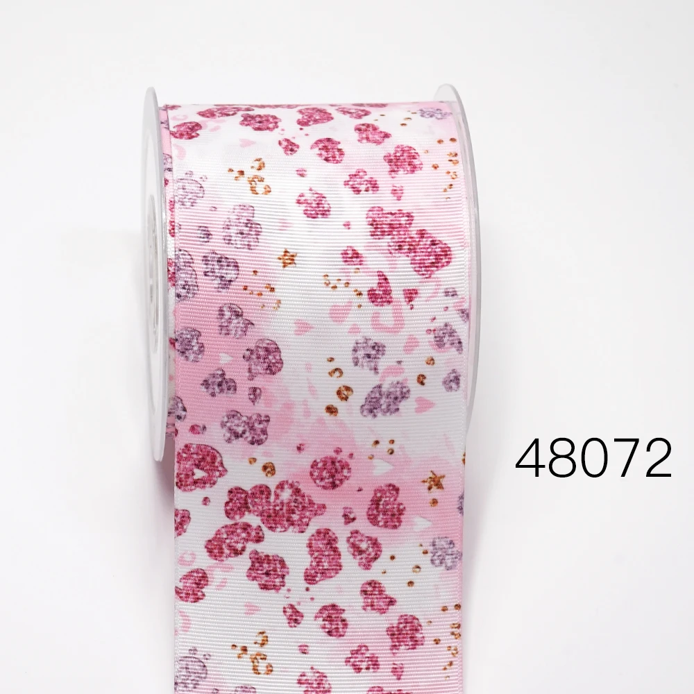 DIY 표범 곡물 인쇄 Grosgrain 리본 공예 용품 바느질 액세서리 5 야드. 48062