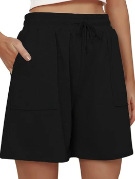 Women s High Waist Yoga Shorts Quick Dry Compression Workout Shorts with Pockets Breathable Running Shorts for Women Gym 1