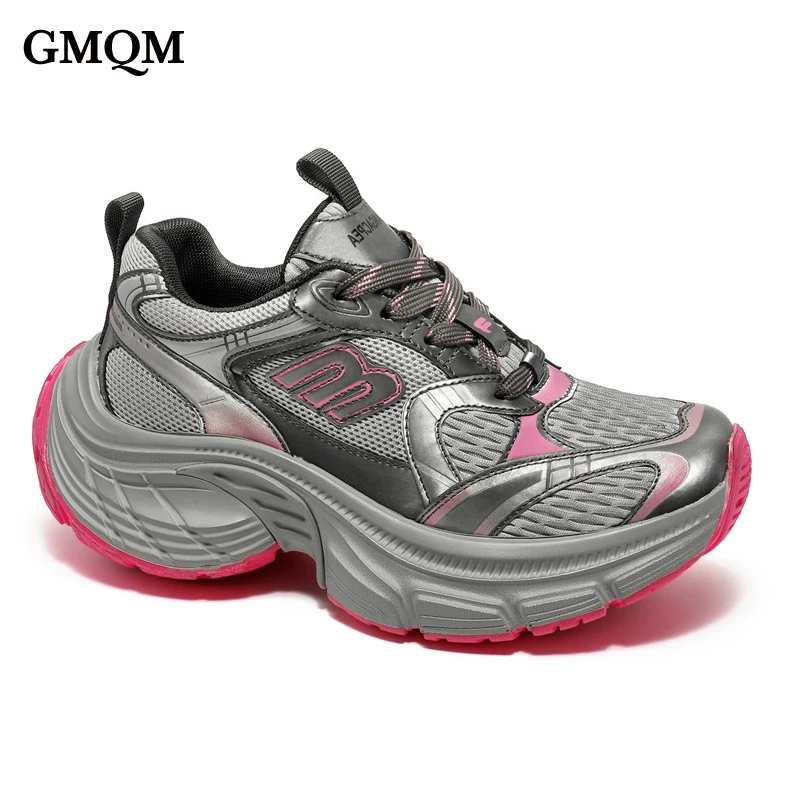 

Новинка 2024, модные женские кроссовки GMQM, Вулканизированная обувь из натуральной кожи, прогулочная обувь на платформе, дышащая спортивная обувь, тренировочная обувь