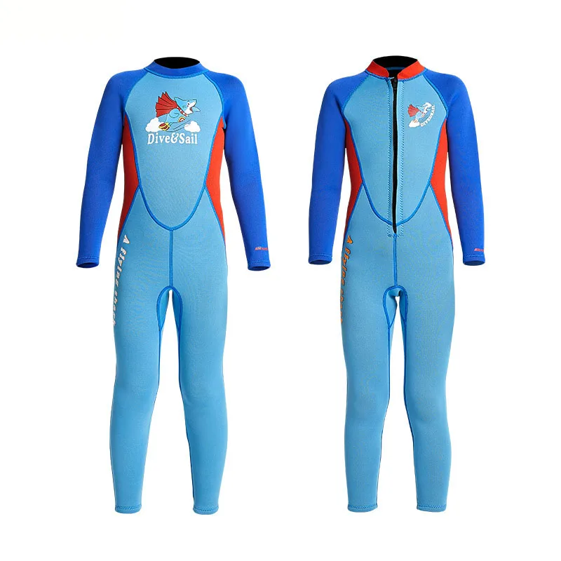 

2023 Long Sleeve Children Wetsuit One-piece 2.5MM Youth Kids Swimwear Sport Boys Warm Swimsuit Snorkeling Surfing Diving Clothes