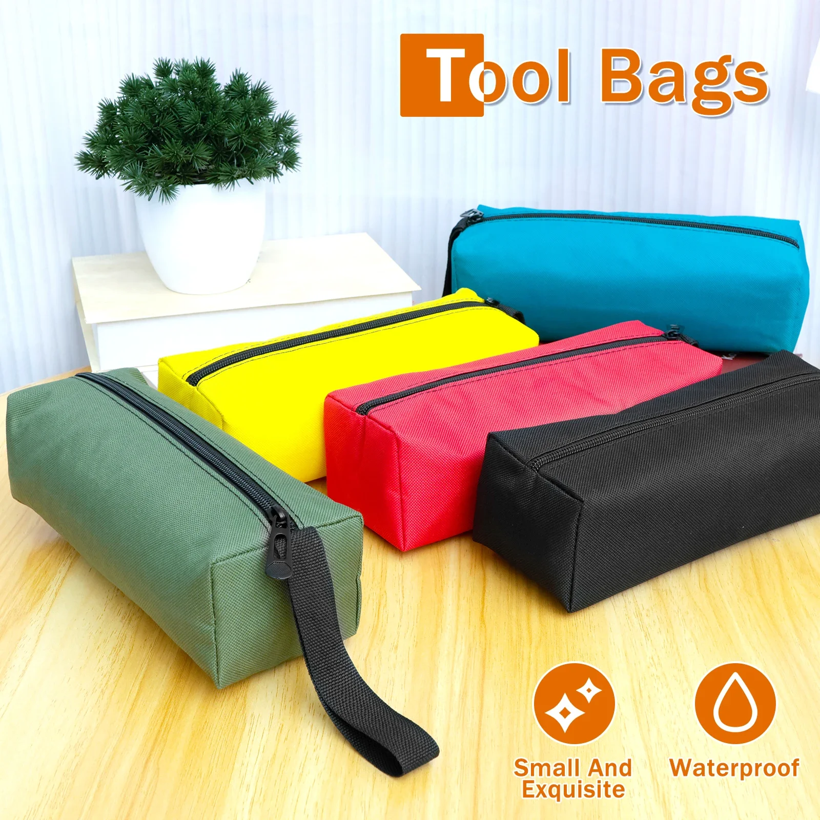 5-Pack Heavy-Duty Canvas Tool Organizer Bags – Water-Resistant, Zipper Closure, 9.45x3.35x2.76 Inches - View #9