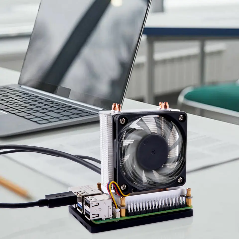 52Pi Raspberry Pi 5 Ice Tower Plus Cooler Dual-Copper Pipe Heatsink for Raspberry Pi 5 image 2