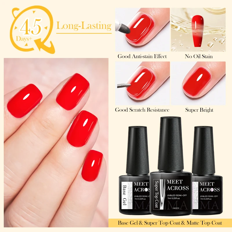 7ml Super Top Coat Gel Nail Polish Base Gel Matte Top Coat Semi-Permanent Varnish Soak Off Nail Art Functional gel nail polish gel nail varnish