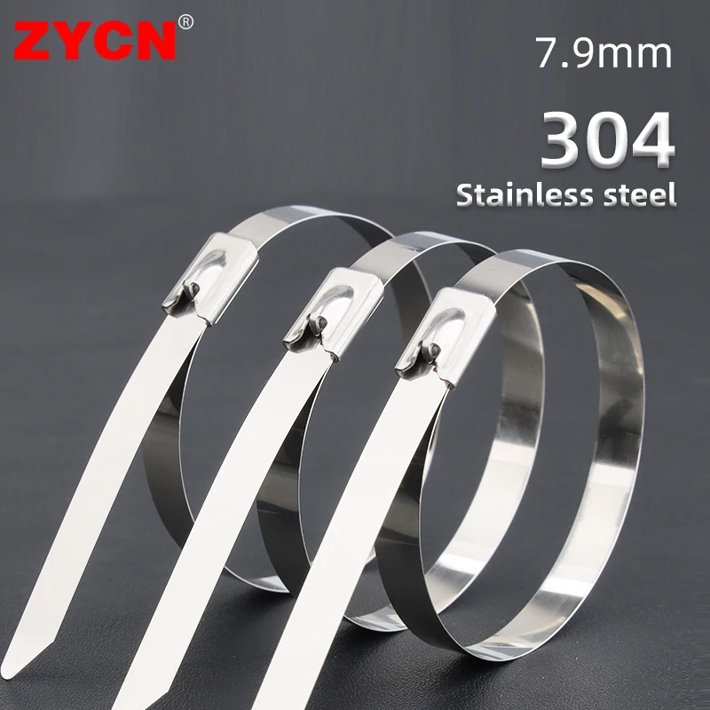 200Pcs 12" Stainless Steel self Locking Cable Zip Ties Exhaust Wrap