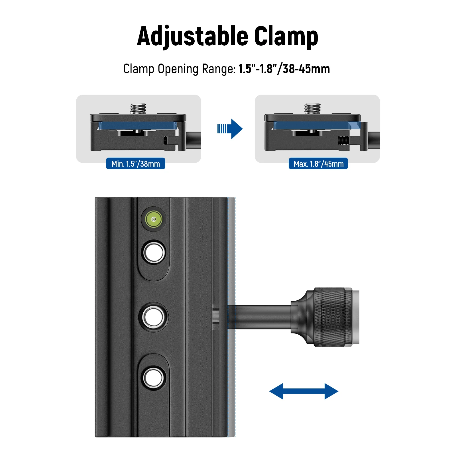 Quick Release Plate with Clamp Adapter Set QR Plate with Clamp Bubble Level For