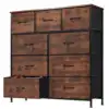 9 Drawer Dresser, Wide Chest Of Drawers Nightstand Storage Tower Storage Dresser Fabric Dresser With Wood Top 1