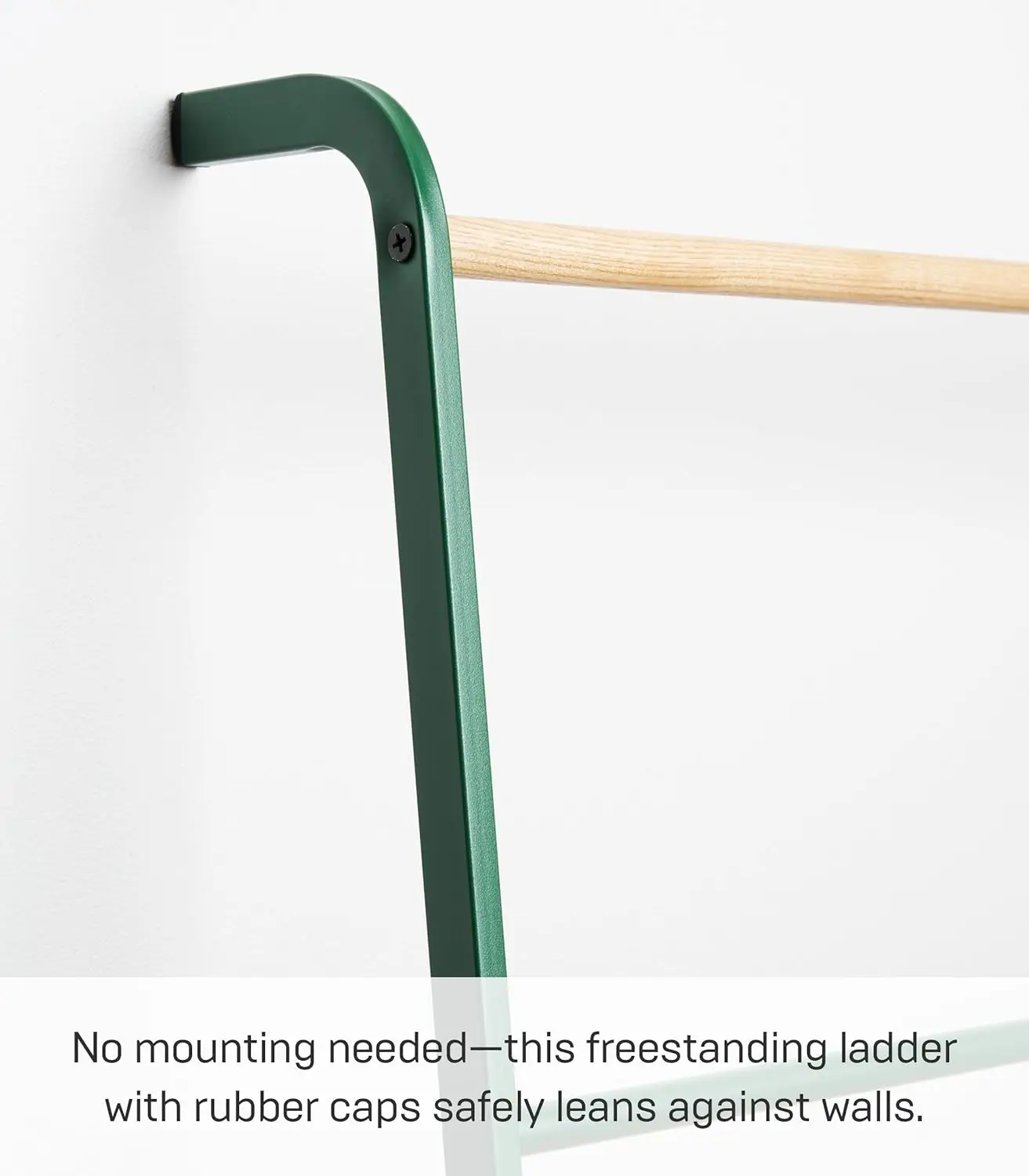 Home Leaning Ladder Hanger-Bathroom Storage Rack Holder Stand | Steel, One Size, Forest Green