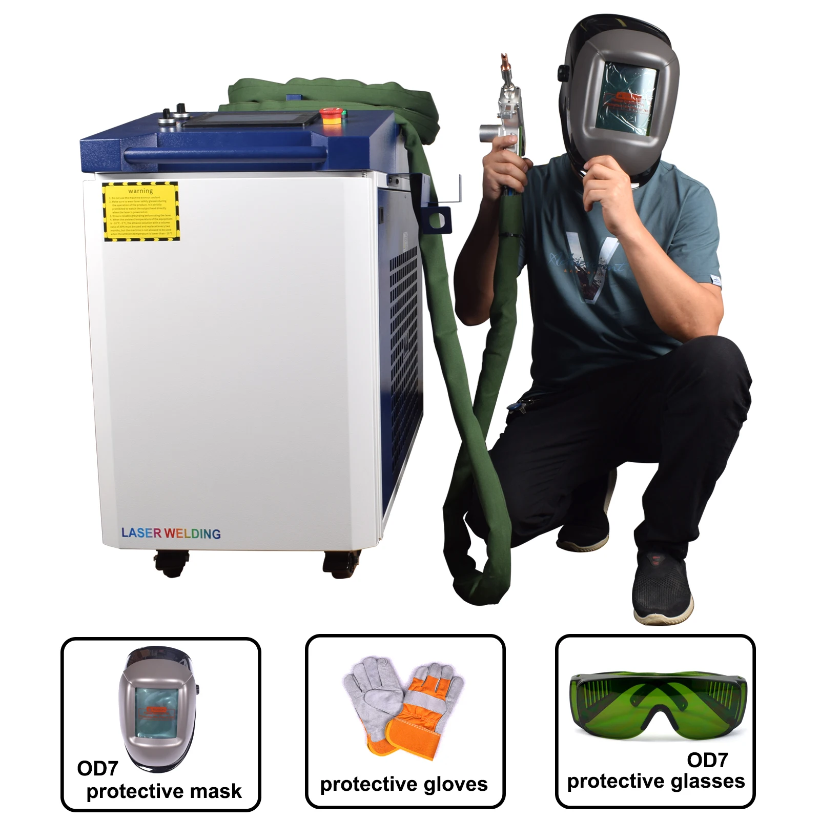 2000W Raycus Fiber Laser Welding Machine 4 in 1 Laser Welding Cutting Cleaning Machine Handheld Double Wobble Fiber Laser Welder 5