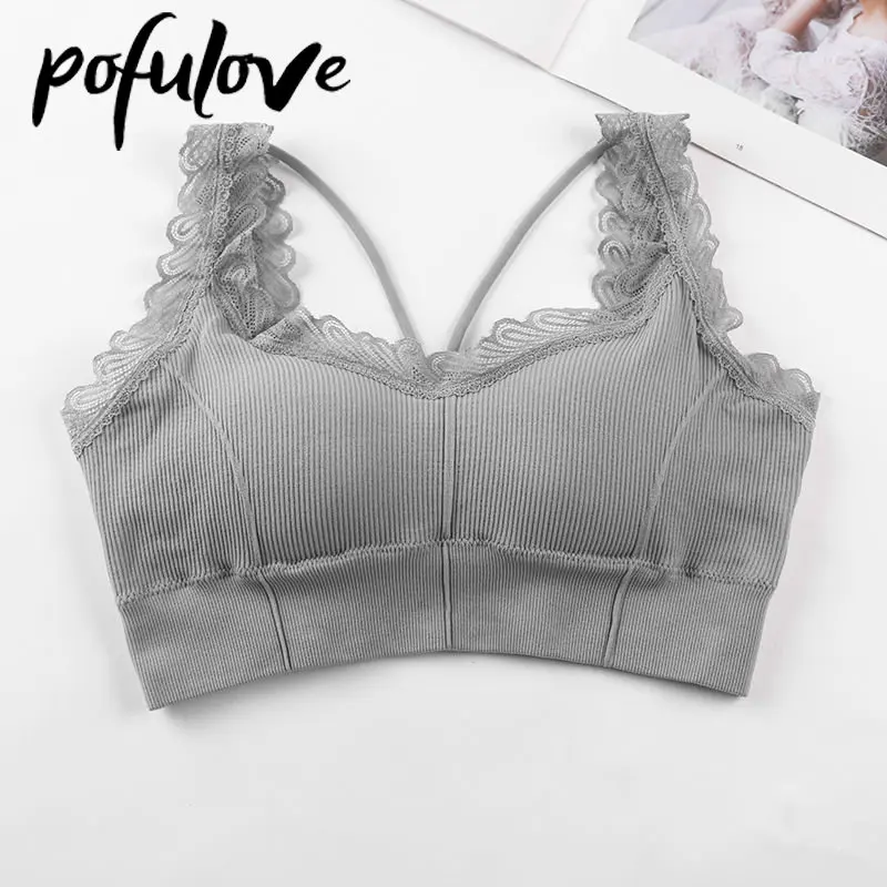 

Lace Beautiful Back Bra Lingerie Women Wrap Around The Chest Sports Student Women Vest Drop Shipping